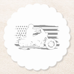 Patriotischer Motorrad-Vintage-Amerikanischer-Flag Untersetzer