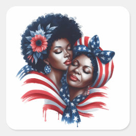 Patriotischer Muttertag Quadratischer Aufkleber
