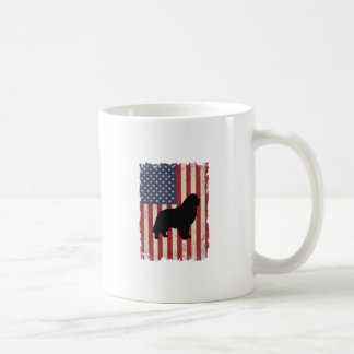 Patriotischer Neufundländer-Hund Amerikanische Fla Kaffeetasse