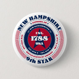 Patriotischer New Hampshire Circle mit Staat Detai Button