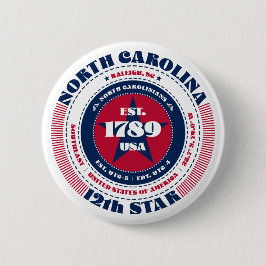 Patriotischer North Carolina Circle mit Staat Deta Button