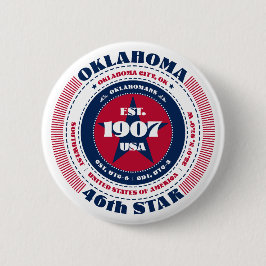 Patriotischer Oklahoma-Kreis mit Staat-Details Button