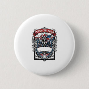 Patriotischer Onkel Sam Skelett Dunkler Patriot Sk Button