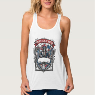 Patriotischer Onkel Sam Skelett Dunkler Patriot Sk Tank Top