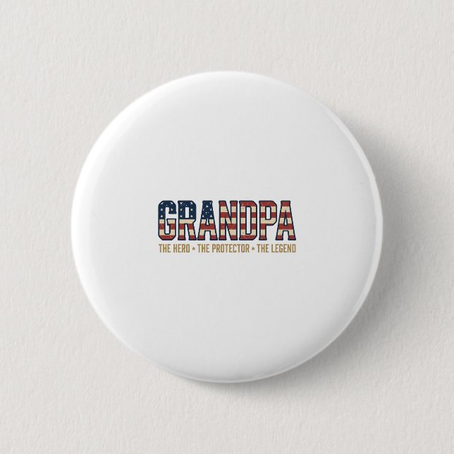 Patriotischer Opa Held Beschützer Legende Vektor D Button (Vorderseite)