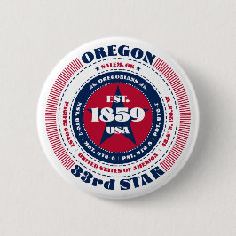 Patriotischer Oregon-Kreis mit Staat-Details Button