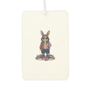 Patriotischer Osterhase Vintage Vector Shirt_1 Autolufterfrischer