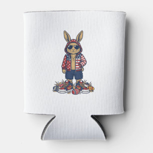 Patriotischer Osterhase Vintage Vector Shirt_1 Dosenkühler