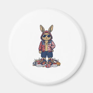 Patriotischer Osterhase Vintage Vector Shirt_1 Magnet