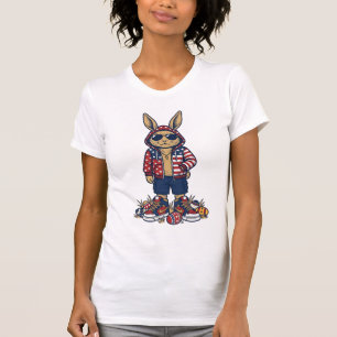 Patriotischer Osterhase Vintage Vector Shirt_1 T-Shirt