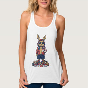 Patriotischer Osterhase Vintage Vector Shirt_1 Tank Top