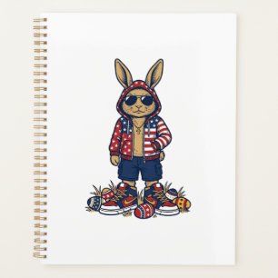 Patriotischer Osterhase Vintage Vektor T-Shirt_1 Planer