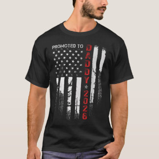 Patriotischer Papa 2026 Zum Daddy Befördert Est 20 T-Shirt