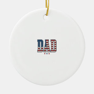 Patriotischer Papa Amerikanische Flagge Vintage Ve Keramik Ornament