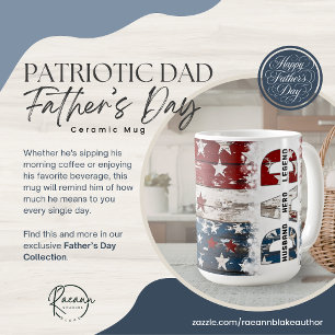 Patriotischer Papa Vatertag Keramikbecher Kaffeetasse