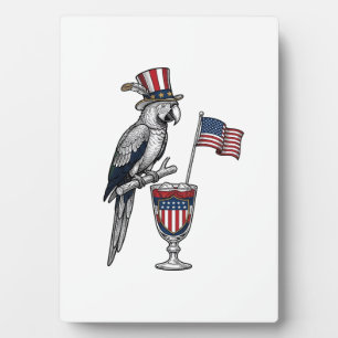 Patriotischer Papagei Cocktail Vintage Vektor Desi Fotoplatte