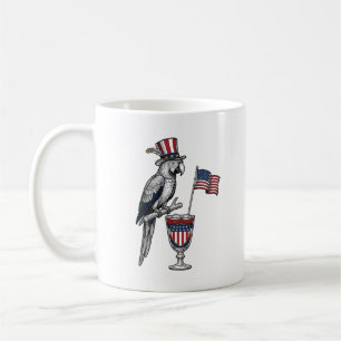 Patriotischer Papagei Cocktail Vintage Vektor Desi Kaffeetasse