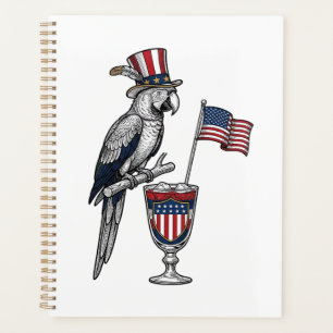 Patriotischer Papagei Cocktail Vintage Vektor Desi Planer
