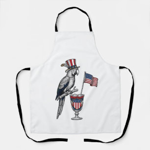 Patriotischer Papagei Cocktail Vintage Vektor Desi Schürze
