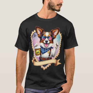Patriotischer Papillon mit Kaffee T-Shirt