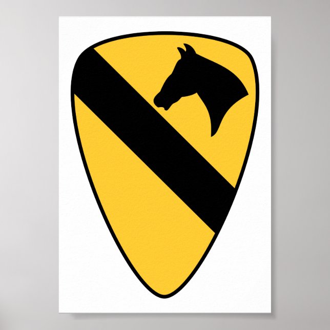 Patriotischer Patch der ersten Cavalry Division Poster (Vorne)