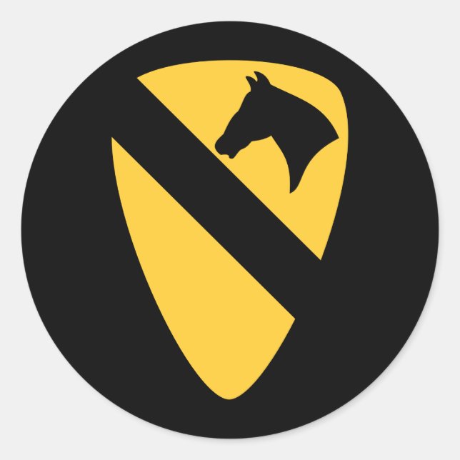 Patriotischer Patch der ersten Cavalry Division Runder Aufkleber (Vorderseite)