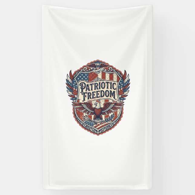 Patriotischer Patchwork-Künstler Banner (Vertikal)