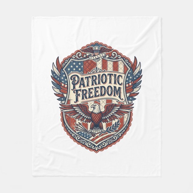 Patriotischer Patchwork-Künstler Fleecedecke (Vorderseite)