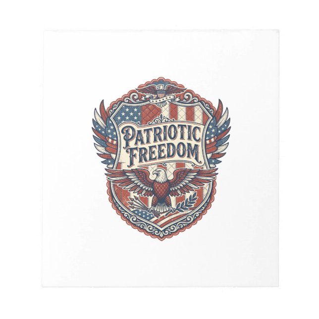 Patriotischer Patchwork-Künstler Notizblock (Vorderseite)