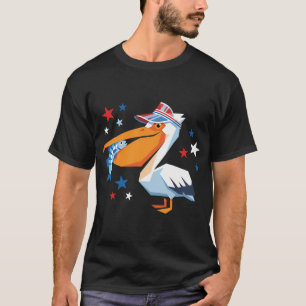 Patriotischer Pelikan-Angler zum 4. Juli T-Shirt