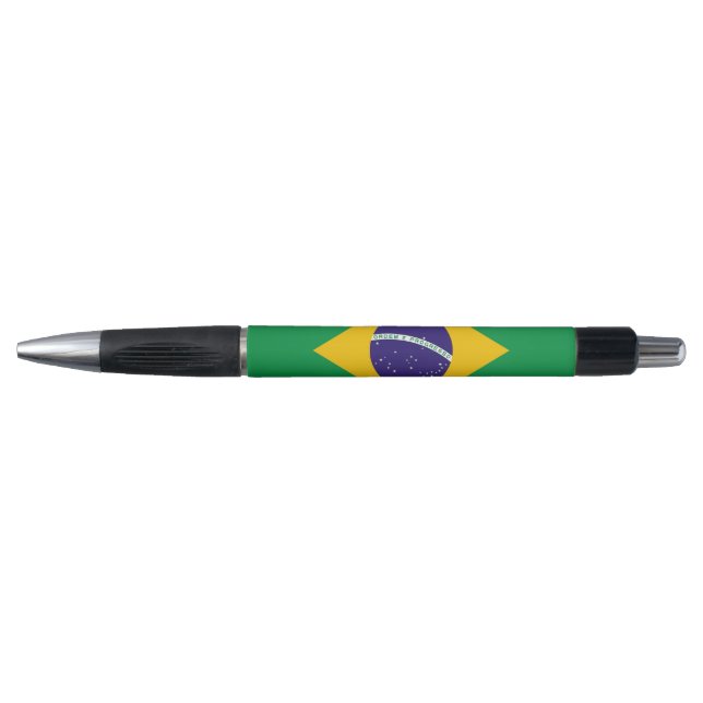 Patriotischer Pen mit Flagge Brasiliens Kugelschreiber (Vorderseite)
