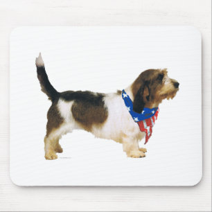 Patriotischer Petit Basset Griffon Vendeen Mousepad