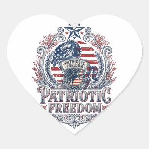 Patriotischer Pferdeliebhaber Vektorgrafik T-Shirt Herz-Aufkleber