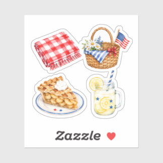 Patriotischer Picknick-Ästhetik-Sticker zum 4. Jul Aufkleber