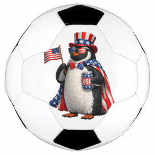 Patriotischer Pinguin Amerikanische Flagge Outfit Fußball