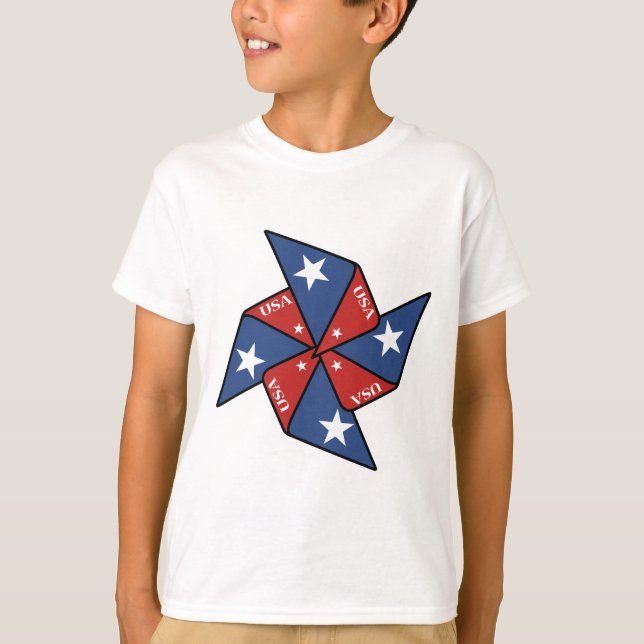 Patriotischer Pinwheel T - Shirt (Vorderseite)