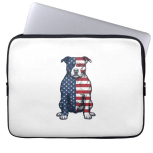 Patriotischer Pit Bull Vintage Gravur Vektor Desig Laptopschutzhülle