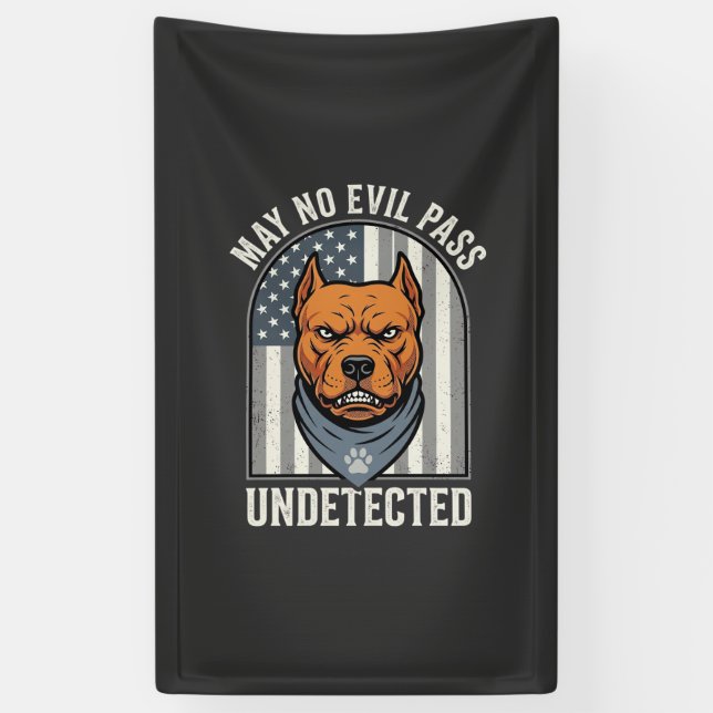 Patriotischer Pitbull-Wachhund Banner (Vertikal)