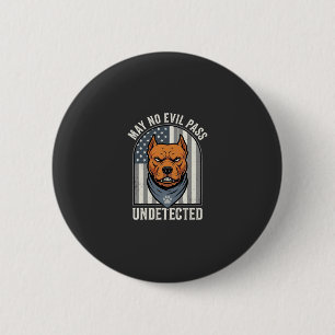 Patriotischer Pitbull-Wachhund Button