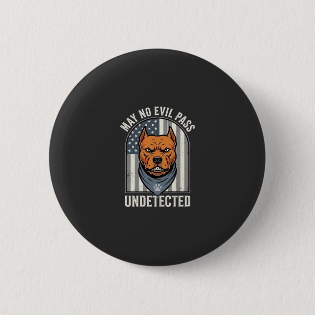 Patriotischer Pitbull-Wachhund Button (Vorderseite)