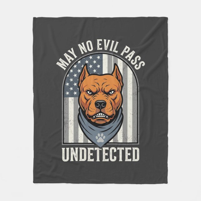 Patriotischer Pitbull Wachhund Fleecedecke (Vorderseite)