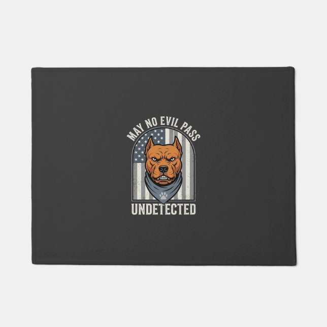 Patriotischer Pitbull Wachhund Fußmatte (Vorderseite)