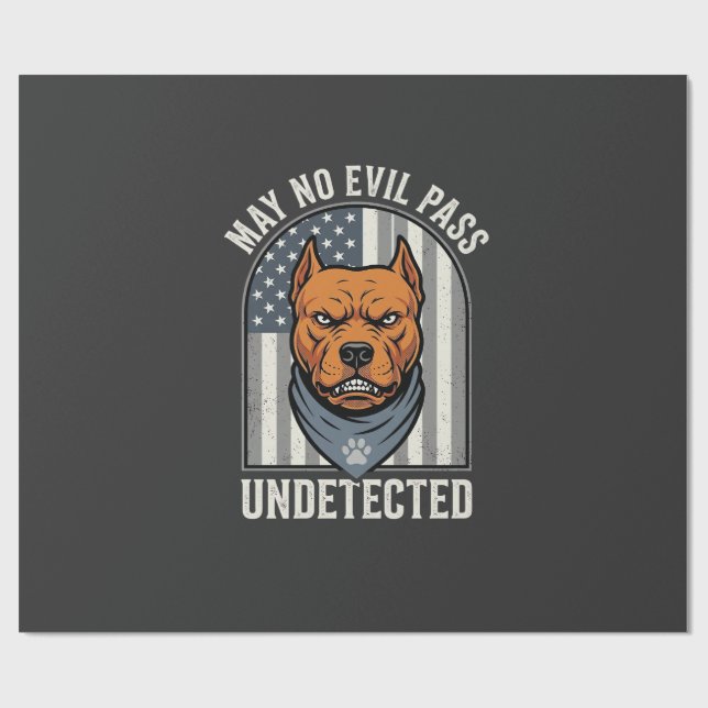 Patriotischer Pitbull-Wachhund Geschenkpapier (Flach)
