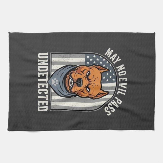 Patriotischer Pitbull-Wachhund Geschirrtuch (Horizontal)