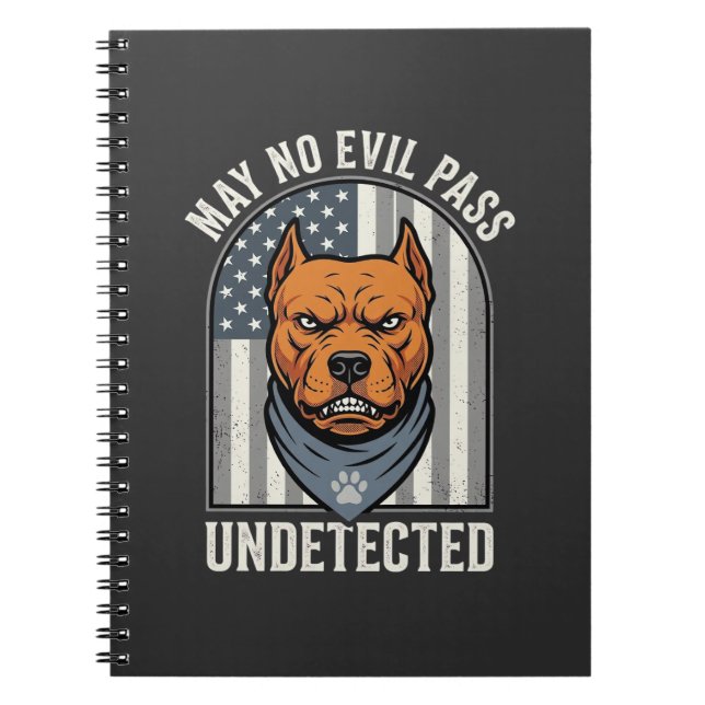 Patriotischer Pitbull Wachhund Notizblock (Vorderseite)