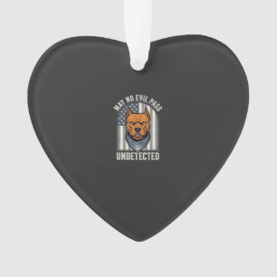 Patriotischer Pitbull-Wachhund Ornament