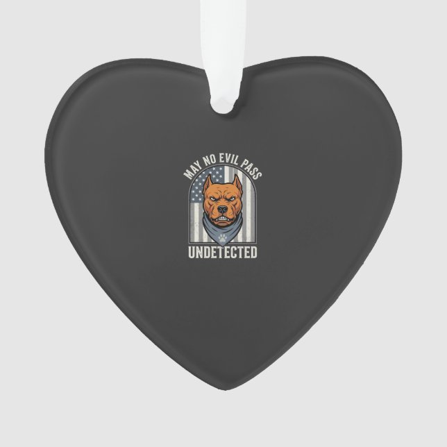 Patriotischer Pitbull-Wachhund Ornament (Vorderseite)