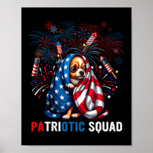 Patriotischer Platz 4. Juli Chihuahua erschreckte Poster