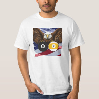 Patriotischer Poolspieler 8 Ball 9 Ball T-Shirt