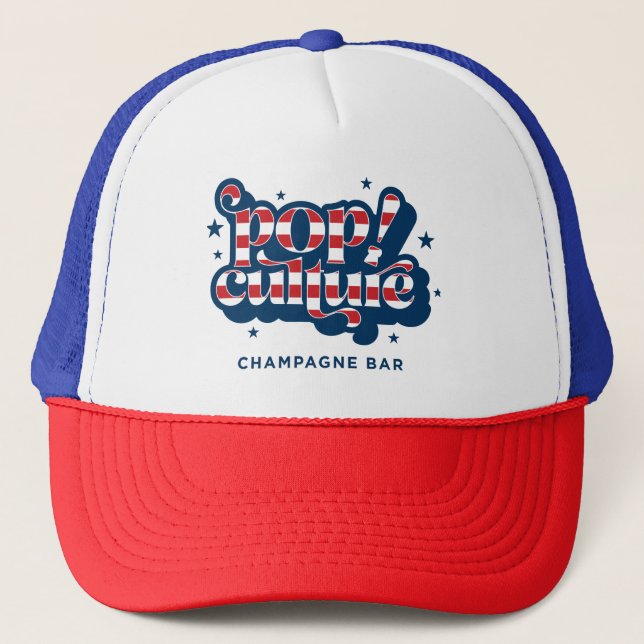 Patriotischer Pop Trucker Hat Truckerkappe (Vorderseite)